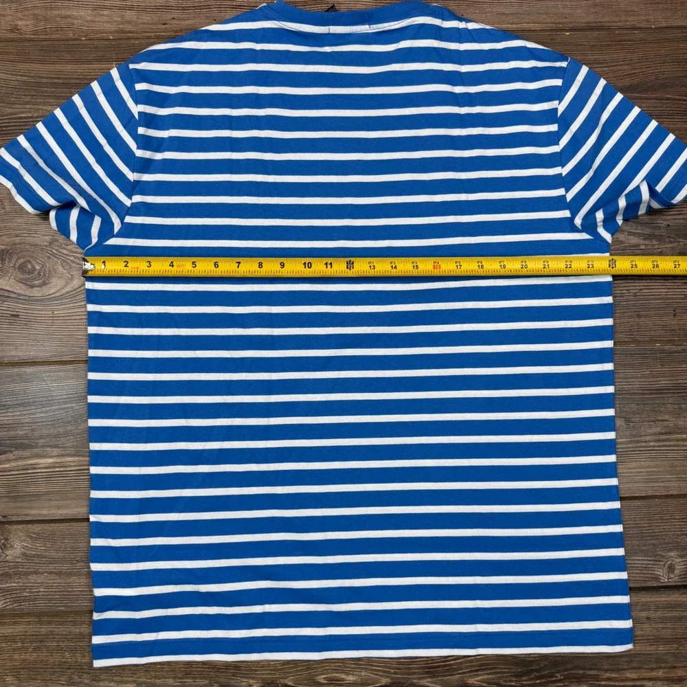 Polo Ralph Lauren Mens Large T-Shirt Blue White Striped Classic Fit NWT